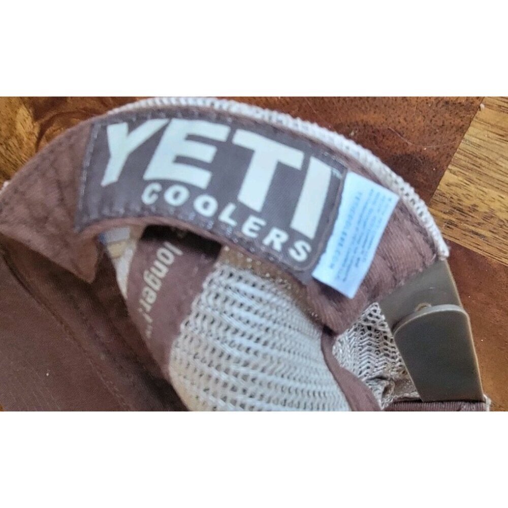 Yeti Coolers Trucker Hat Cap Brown Snapback Adjustable Mesh Embroidered - Picture 10 of 11